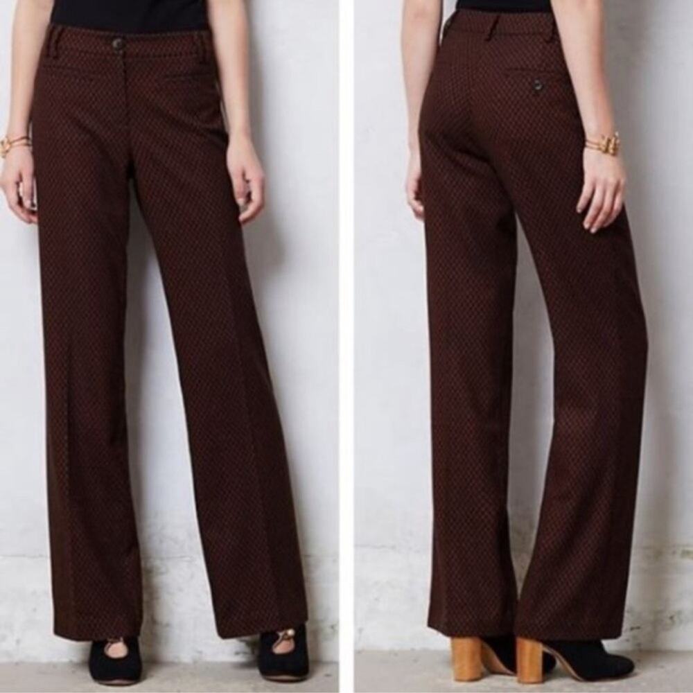 5/$30 Anthro Leifsdottir Black Orange Pants Slacks 0